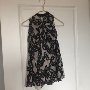 DVF chain link print silk halter top
